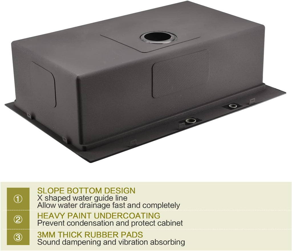 28 Inch Drop in Kitchen Sink Workstation with Accessories - 28X22 Inch Topmount Single Bowl 16 Gauge Stainless Steel Kitchen Sink Drop in with Cutting Board