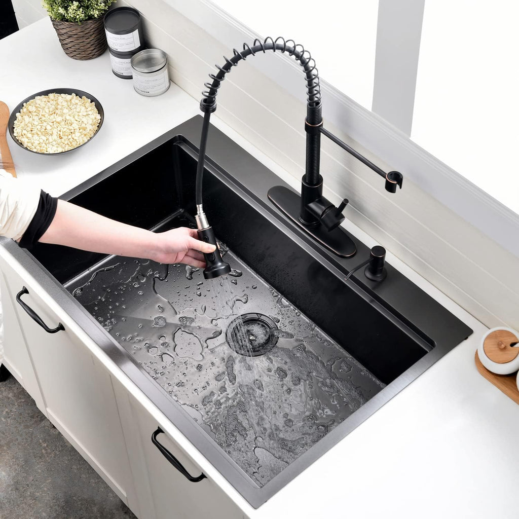 28 Inch Drop in Kitchen Sink Workstation with Accessories - 28X22 Inch Topmount Single Bowl 16 Gauge Stainless Steel Kitchen Sink Drop in with Cutting Board